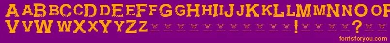 GunfighteracademyRegular Font – Orange Fonts on Purple Background