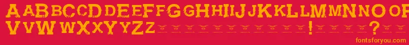 Шрифт GunfighteracademyRegular – оранжевые шрифты на красном фоне