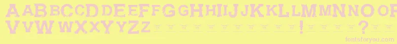 GunfighteracademyRegular Font – Pink Fonts on Yellow Background