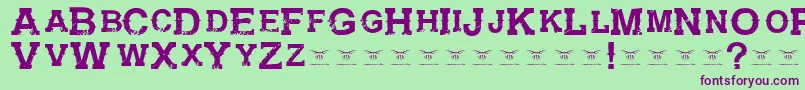 GunfighteracademyRegular Font – Purple Fonts on Green Background