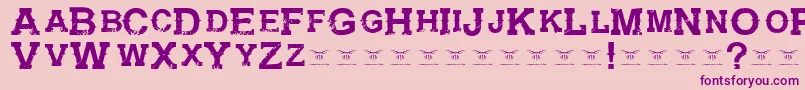 フォントGunfighteracademyRegular – ピンクの背景に紫のフォント