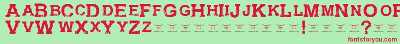 GunfighteracademyRegular Font – Red Fonts on Green Background