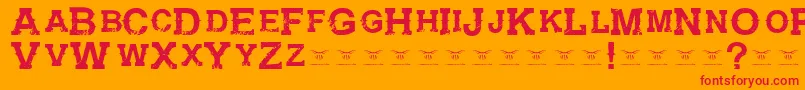 Шрифт GunfighteracademyRegular – красные шрифты на оранжевом фоне