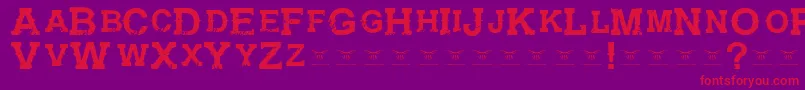 Шрифт GunfighteracademyRegular – красные шрифты на фиолетовом фоне