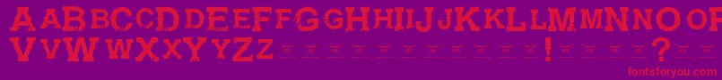 GunfighteracademyRegular Font – Red Fonts on Purple Background