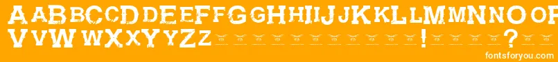 Шрифт GunfighteracademyRegular – белые шрифты на оранжевом фоне