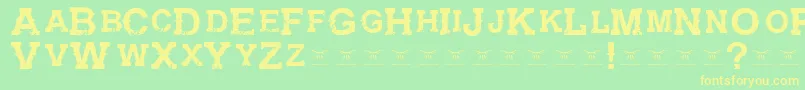 GunfighteracademyRegular Font – Yellow Fonts on Green Background