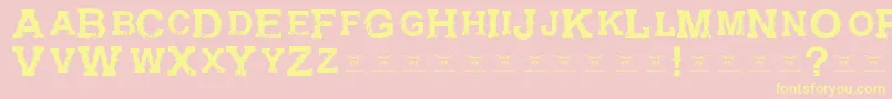 GunfighteracademyRegular-fontti – keltaiset fontit vaaleanpunaisella taustalla