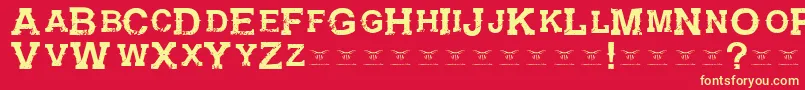 GunfighteracademyRegular Font – Yellow Fonts on Red Background