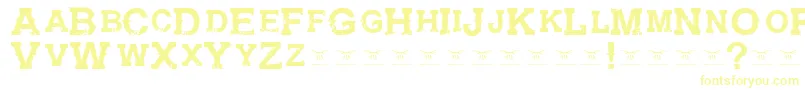 フォントGunfighteracademyRegular – 白い背景に黄色の文字