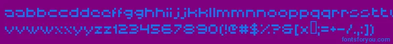 フォントHiskyflipperlow – 紫色の背景に青い文字