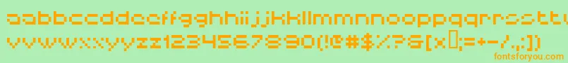 Hiskyflipperlow Font – Orange Fonts on Green Background