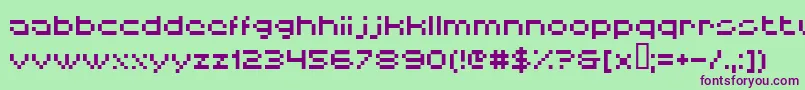 Шрифт Hiskyflipperlow – фиолетовые шрифты на зелёном фоне