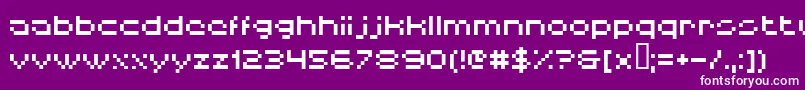 Fonte Hiskyflipperlow – fontes brancas em um fundo violeta