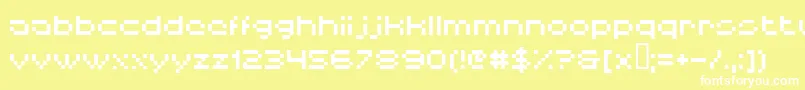 Czcionka Hiskyflipperlow – białe czcionki na żółtym tle