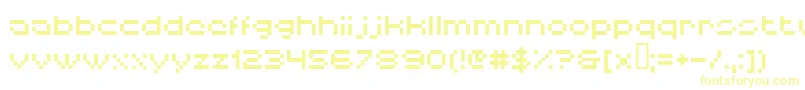 Fonte Hiskyflipperlow – fontes amarelas em um fundo branco