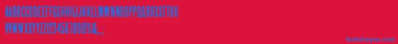 HffBeerVan-fontti – siniset fontit punaisella taustalla