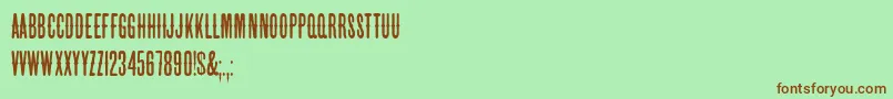 Czcionka HffBeerVan – brązowe czcionki na zielonym tle
