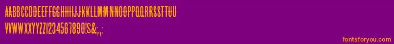 フォントHffBeerVan – 紫色の背景にオレンジのフォント