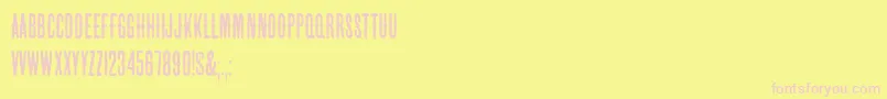 HffBeerVan Font – Pink Fonts on Yellow Background