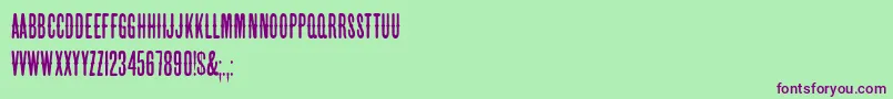 HffBeerVan Font – Purple Fonts on Green Background