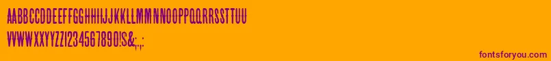 HffBeerVan-Schriftart – Violette Schriften auf orangefarbenem Hintergrund