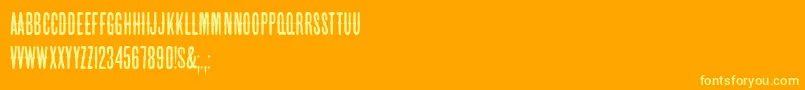 HffBeerVan Font – Yellow Fonts on Orange Background