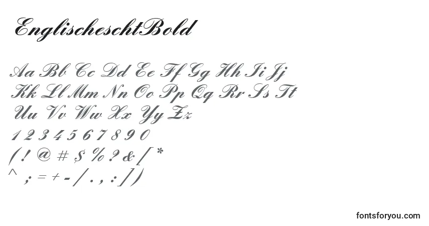 Schriftart EnglischeschtBold – Alphabet, Zahlen, spezielle Symbole