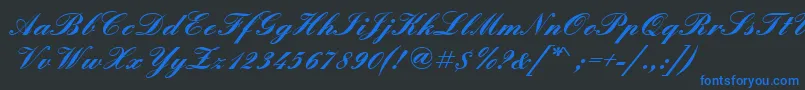 EnglischeschtBold Font – Blue Fonts on Black Background