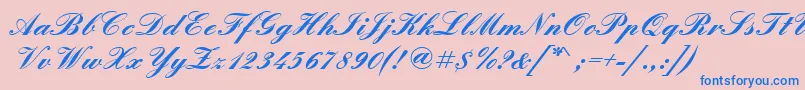 EnglischeschtBold Font – Blue Fonts on Pink Background