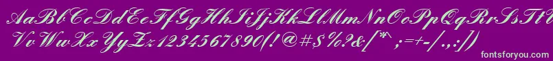 EnglischeschtBold Font – Green Fonts on Purple Background