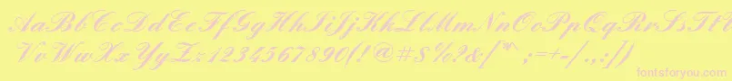 EnglischeschtBold Font – Pink Fonts on Yellow Background