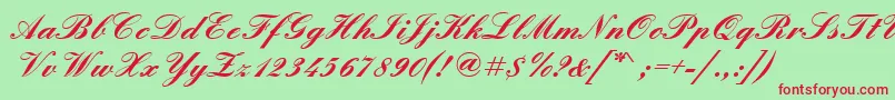 EnglischeschtBold Font – Red Fonts on Green Background