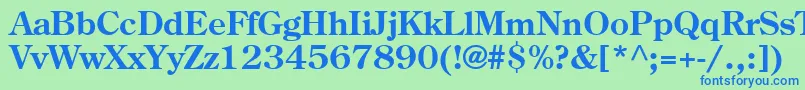 AgCenturyOldStyleCyrBold-fontti – siniset fontit vihreällä taustalla