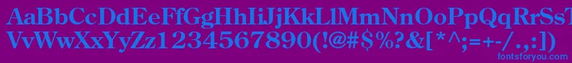 フォントAgCenturyOldStyleCyrBold – 紫色の背景に青い文字