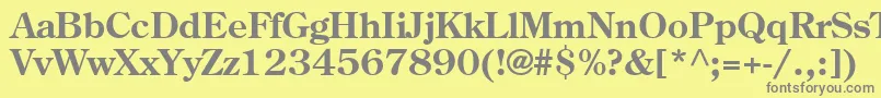 AgCenturyOldStyleCyrBold-fontti – harmaat kirjasimet keltaisella taustalla