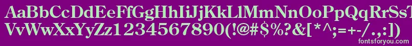 フォントAgCenturyOldStyleCyrBold – 紫の背景に緑のフォント