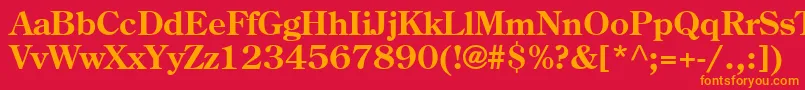 AgCenturyOldStyleCyrBold-Schriftart – Orangefarbene Schriften auf rotem Hintergrund