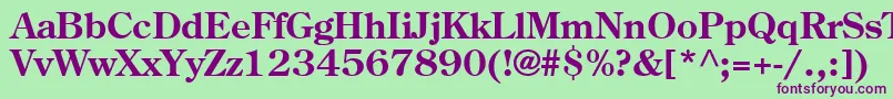 AgCenturyOldStyleCyrBold-fontti – violetit fontit vihreällä taustalla