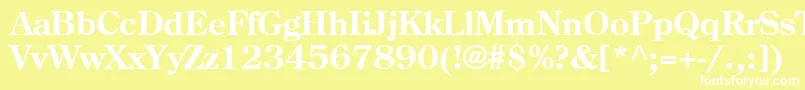 Czcionka AgCenturyOldStyleCyrBold – białe czcionki na żółtym tle