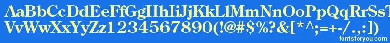 AgCenturyOldStyleCyrBold-fontti – keltaiset fontit sinisellä taustalla