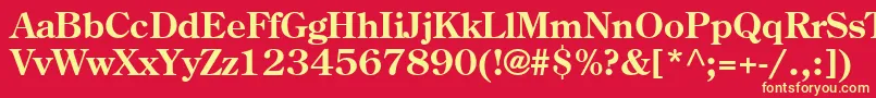 AgCenturyOldStyleCyrBold-Schriftart – Gelbe Schriften auf rotem Hintergrund
