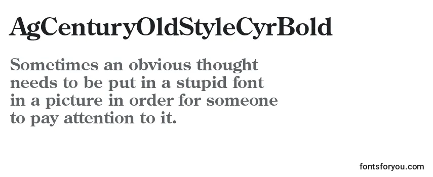 Review of the AgCenturyOldStyleCyrBold Font
