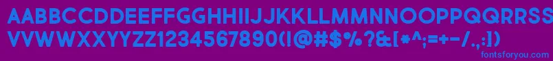 BmdMarketFreshBoldAllCaps Font – Blue Fonts on Purple Background