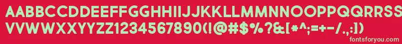 BmdMarketFreshBoldAllCaps Font – Green Fonts on Red Background