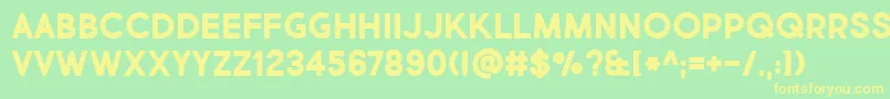 BmdMarketFreshBoldAllCaps Font – Yellow Fonts on Green Background