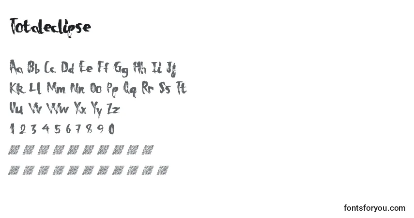 Schriftart Totaleclipse – Alphabet, Zahlen, spezielle Symbole