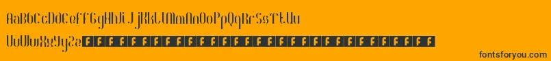 RoyaltyCode-Schriftart – Schwarze Schriften auf orangefarbenem Hintergrund