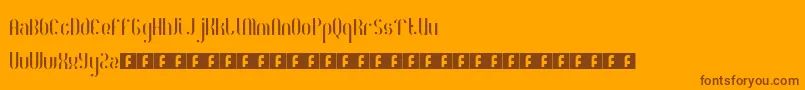 RoyaltyCode-Schriftart – Braune Schriften auf orangefarbenem Hintergrund