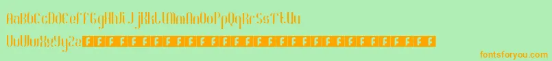 RoyaltyCode-Schriftart – Orangefarbene Schriften auf grünem Hintergrund